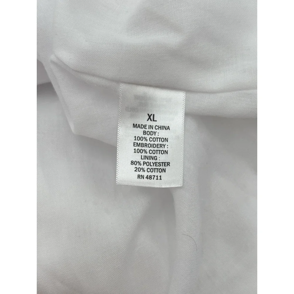 Ophelia Roe White Eyelet‎ Prairie Midi Dress Cottagecore Coquette XL - Picture 13 of 13